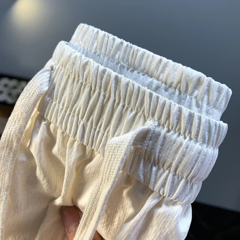 Work shorts for men in summer, thin, cool, breathable, outdoor, loose, elastic, versatile beach pants