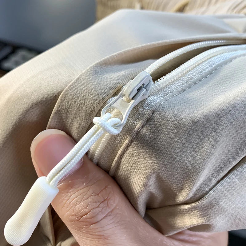 Summer thin ice silk men's shorts trend Korean version casual sports loose quick drying breathable mid pants